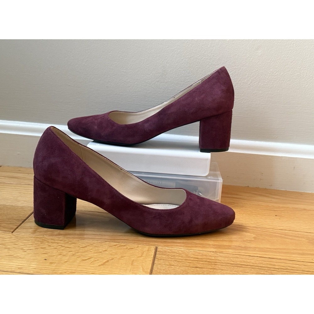 Cole Haan Burgundy Suede Block Heels